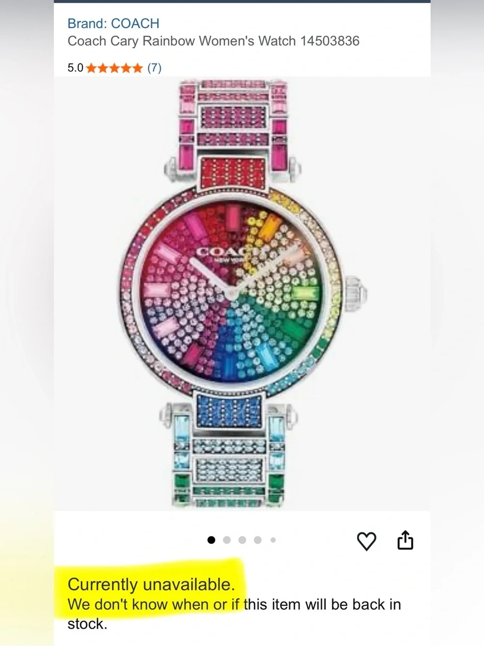 Cary Rainbow Coach Watch